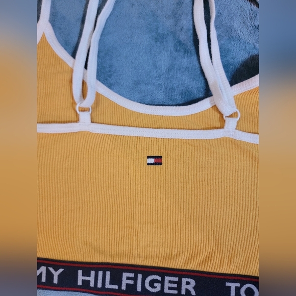 Tommy Hilfiger Mustard Yellow Crop Top Adjustalbe Straps Size Latge - Picture 7 of 9